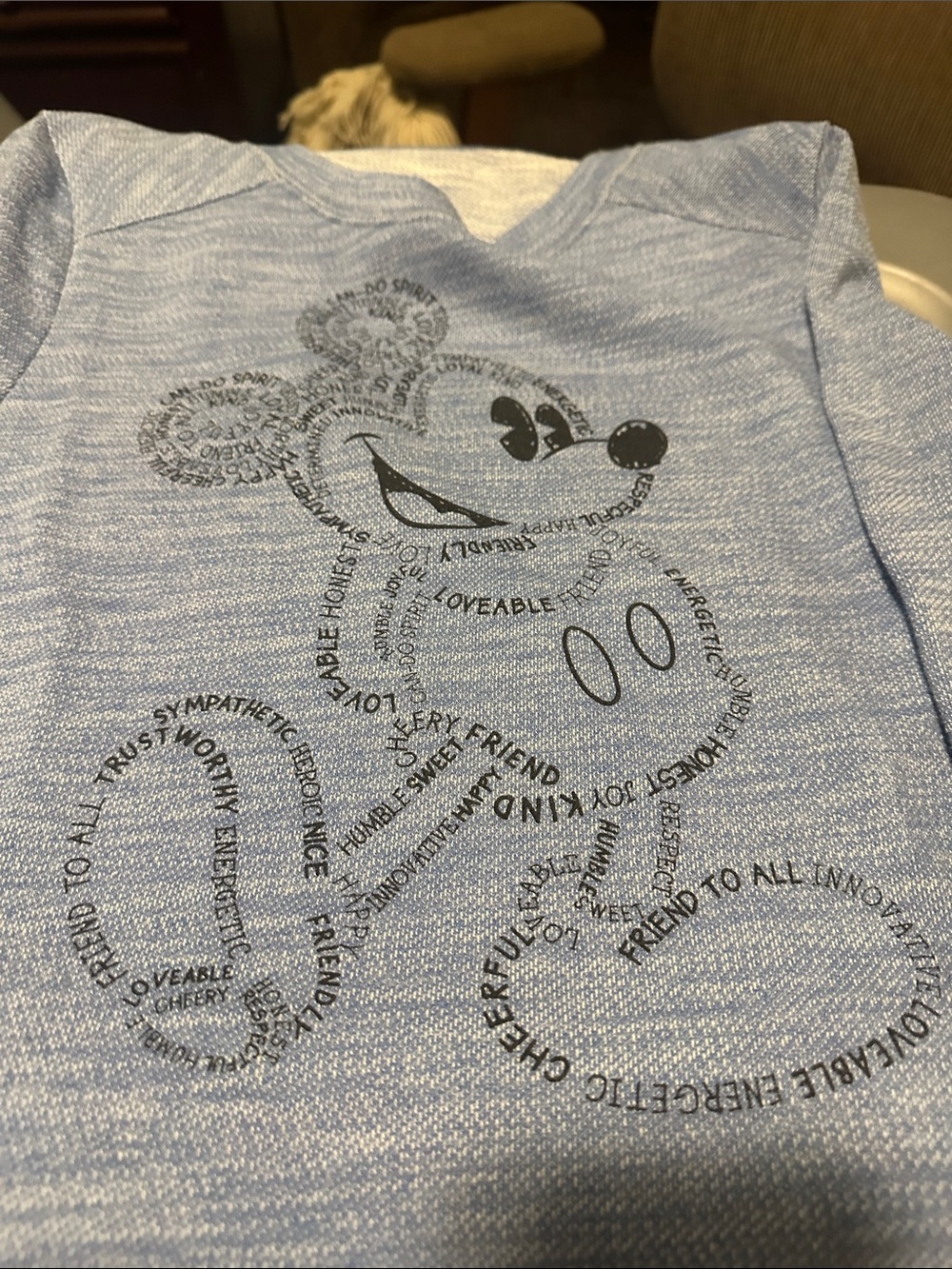Disney Light Blue Mickey Word-Art Long Sleeve Tee